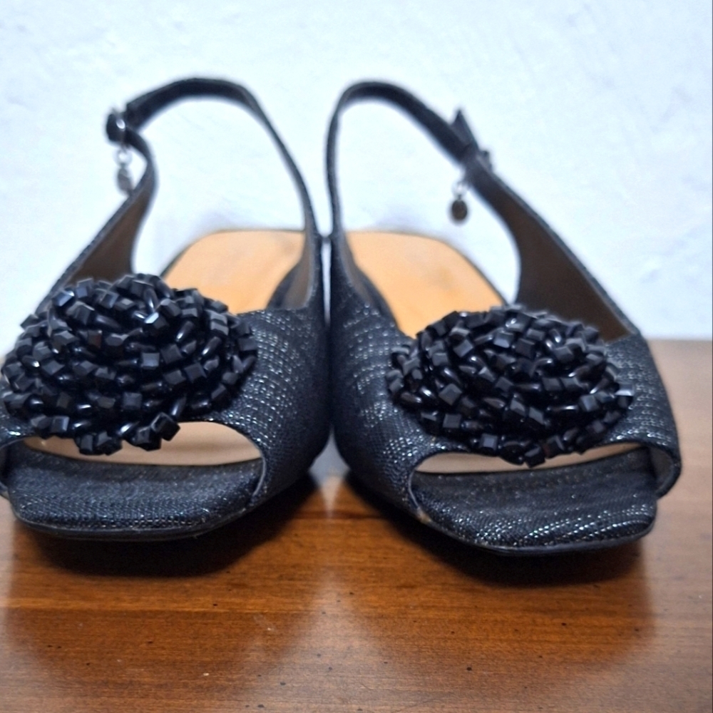 J. Renee Black Womens Sandals Size 81/2 WW - Picture 4 of 10